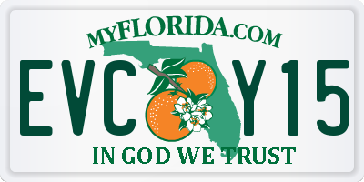 FL license plate EVCY15