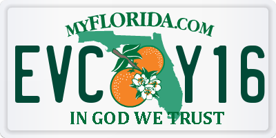 FL license plate EVCY16