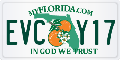 FL license plate EVCY17
