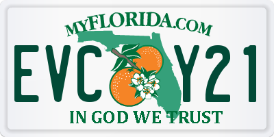 FL license plate EVCY21