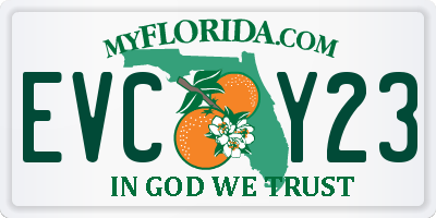 FL license plate EVCY23