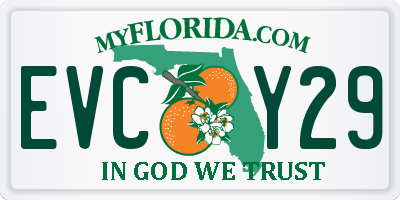 FL license plate EVCY29