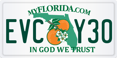 FL license plate EVCY30