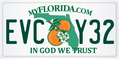 FL license plate EVCY32