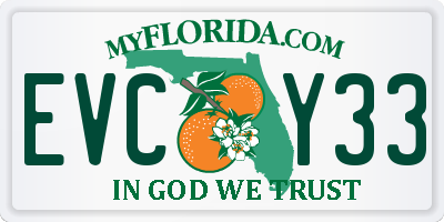 FL license plate EVCY33