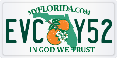 FL license plate EVCY52
