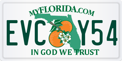 FL license plate EVCY54