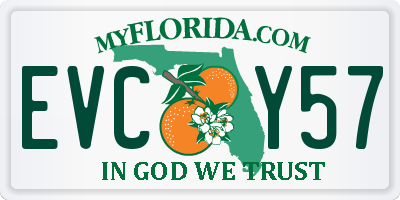 FL license plate EVCY57