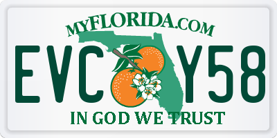 FL license plate EVCY58