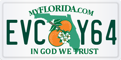 FL license plate EVCY64