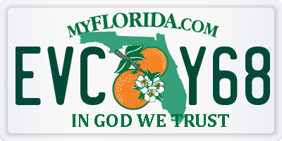 FL license plate EVCY68