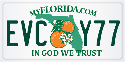 FL license plate EVCY77