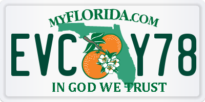 FL license plate EVCY78