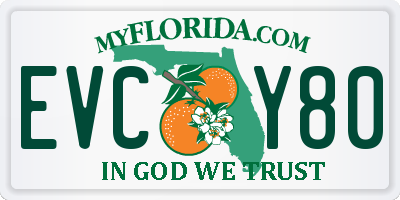 FL license plate EVCY80