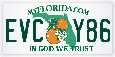 FL license plate EVCY86