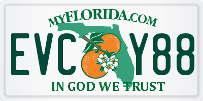 FL license plate EVCY88
