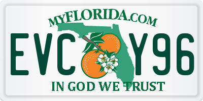 FL license plate EVCY96