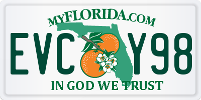 FL license plate EVCY98