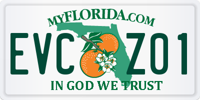 FL license plate EVCZ01