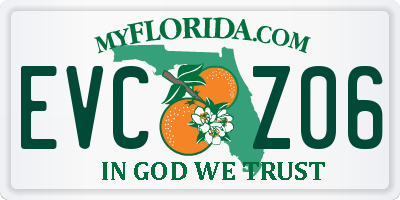 FL license plate EVCZ06