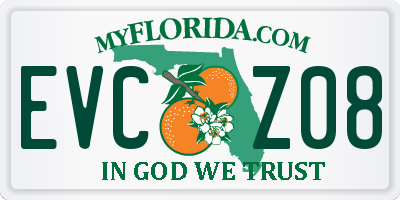 FL license plate EVCZ08