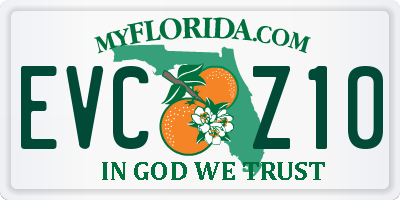 FL license plate EVCZ10