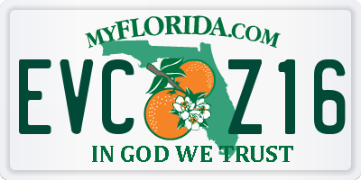 FL license plate EVCZ16