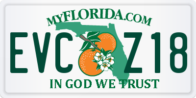 FL license plate EVCZ18