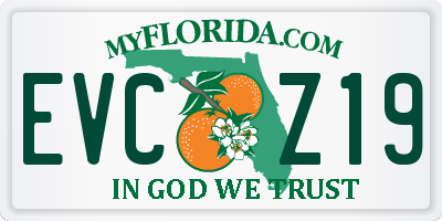 FL license plate EVCZ19