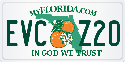 FL license plate EVCZ20