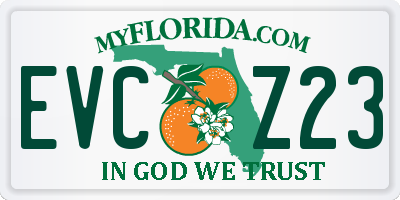 FL license plate EVCZ23