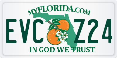 FL license plate EVCZ24