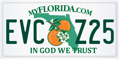 FL license plate EVCZ25