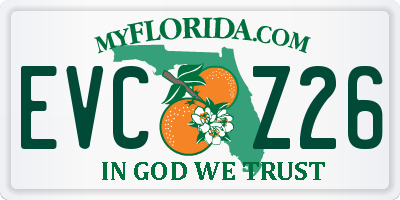FL license plate EVCZ26