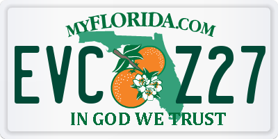 FL license plate EVCZ27