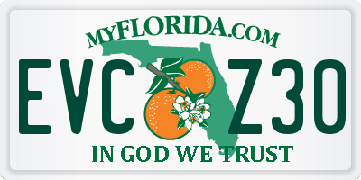 FL license plate EVCZ30