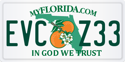FL license plate EVCZ33