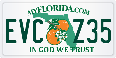 FL license plate EVCZ35