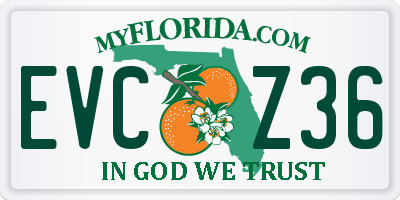 FL license plate EVCZ36
