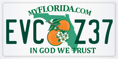 FL license plate EVCZ37