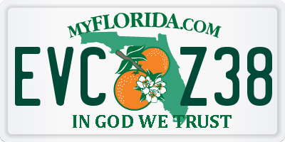 FL license plate EVCZ38