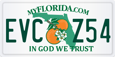 FL license plate EVCZ54