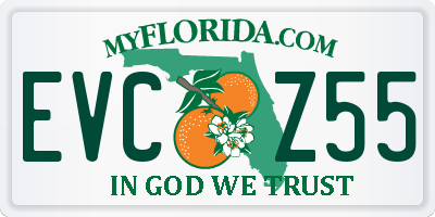 FL license plate EVCZ55