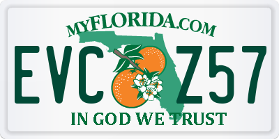 FL license plate EVCZ57