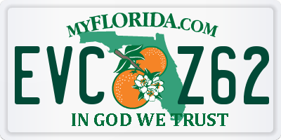 FL license plate EVCZ62