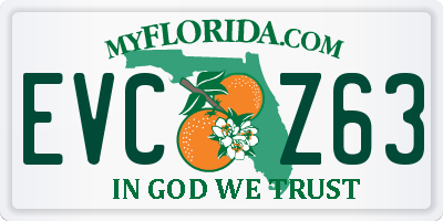 FL license plate EVCZ63
