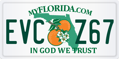 FL license plate EVCZ67