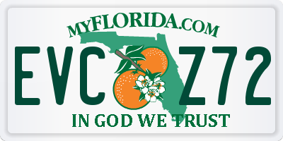FL license plate EVCZ72