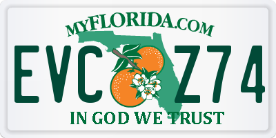 FL license plate EVCZ74