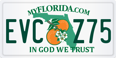 FL license plate EVCZ75